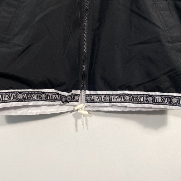 Vintage 90s Gianni Versace Medusa Head Taped Nylon Track Jacket Black mens XL - Picture 7 of 10